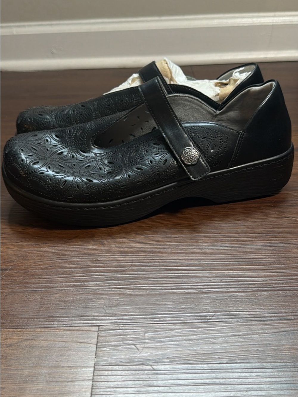 Alegria Ophelia black breeze leather Mary Jane shoes - Picture 3 of 5